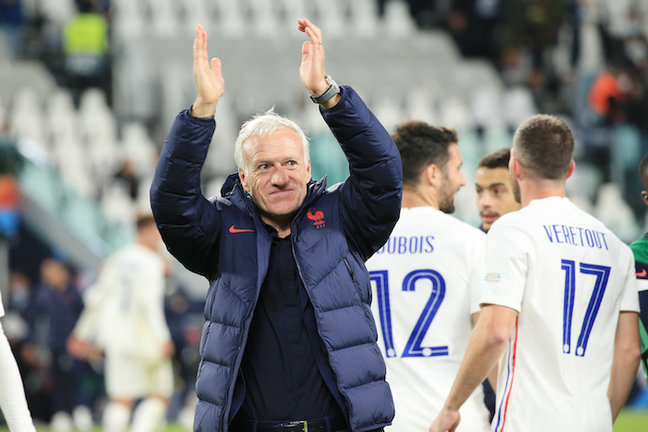 Didier Deschamps (Head Coach France) celebrates the victory during the UEFA Nations League, Semi-finals football match between Belgium and France on October 7, 2021 at Allianz Stadium in Turin, Italy - Photo Claudio Benedetto / LiveMedia / DPPI
AFP7 /  Europa Press
7/10/2021 ONLY FOR USE IN SPAIN