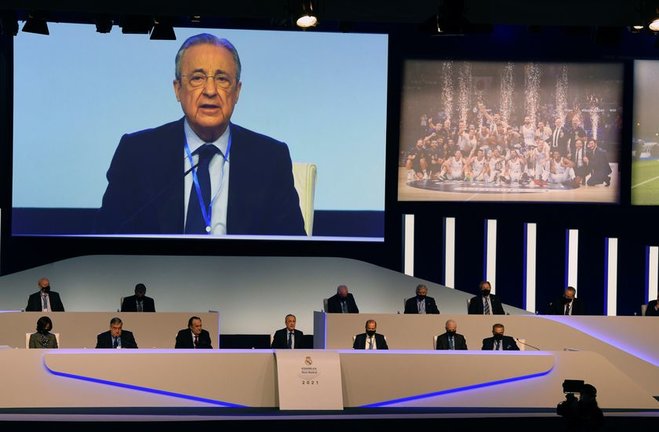 contundente Florentino Pérez ha defendido al Real Madrid frente a la UEFA y a LaLiga en una de las Asambleas del Real Madrid más reivindicativas que se recuerdan.