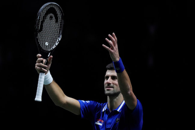 Djokovic, tras ganar a Cilic en la Copa Davis.Bernat ArmangueAP