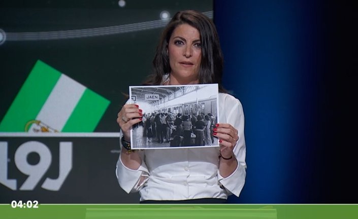 La candidata a la Presidencia de la Junta de Vox, Macarena Olona, en el debate a seis de RTVE para las elecciones andaluzas del 19 de junio.