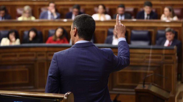 El presidente del Gobierno, Pedro Sánchez, interviene en una sesión de control, en el Congreso de los Diputados en Madrid (España)Europa Press