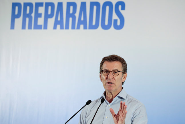 El presidente del Partido Popular, Alberto Núñez Feijóo, /Ana Escobar