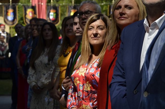La presidenta del PP, María José Sáenz de Buruaga en la celebración del Día de las Instituciones. / ALERTA