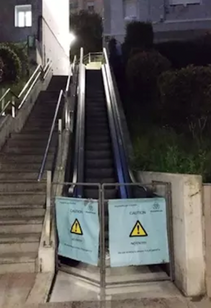 Escaleras mecánicas de Santander averiadas. / CS SANTANDER
