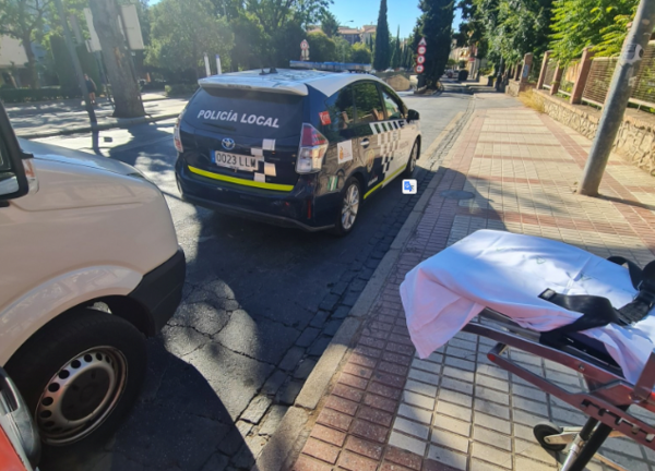 Patrullas de la Policía Local de Granada y el 061 durante una actuación.