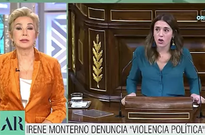 Ana Rosa Quintana carga contra Irene Montero.TELECINCO