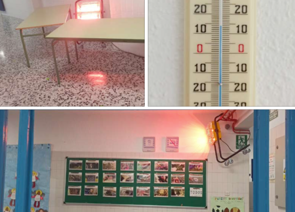 Algunos centros educativos de la región registran temperaturas bajas por la falta de calefacción y deben ser calentados con radiadores.