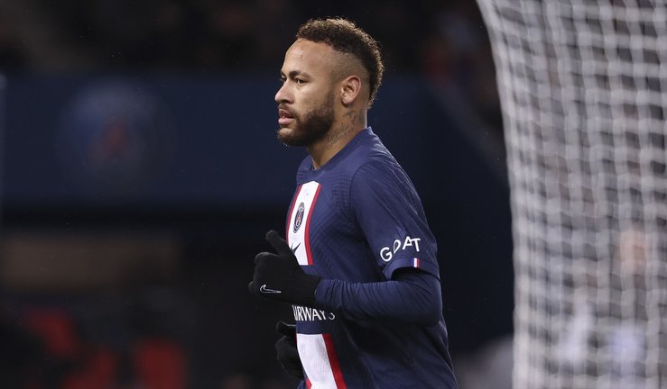 Neymar durante un partido de la liga francesa de fútbol.  AFP7