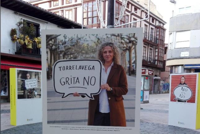 La concejal Patricia Portilla en un cartel de denuncia a la violencia de género. / ALERTA