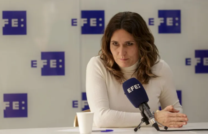 La consellera de Presidencia, Laura Vilagrà, durante la entrevista. EFE/Quique Garcia