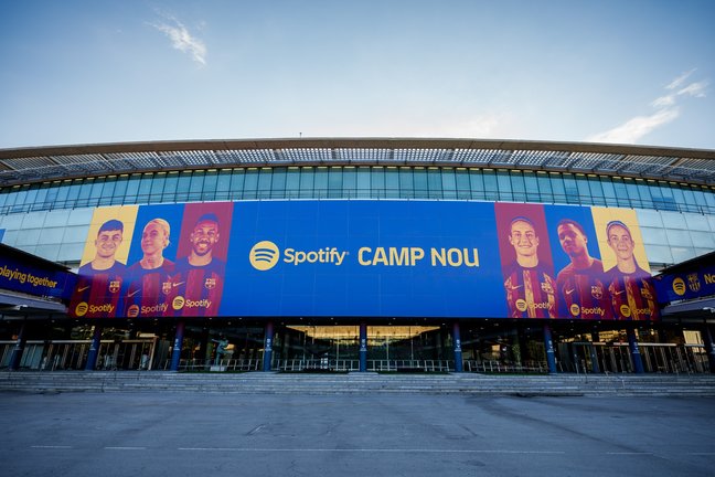 Fachada de Tribuna del Spotify Camp Nou, estadio donde se jugará la fase final de la Kings League