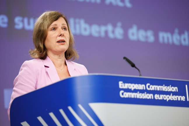 La vicepresidenta de la Comisión Europea responsable del Estado de derecho, Vera Jourova. E.P. / Christophe Licoppe
