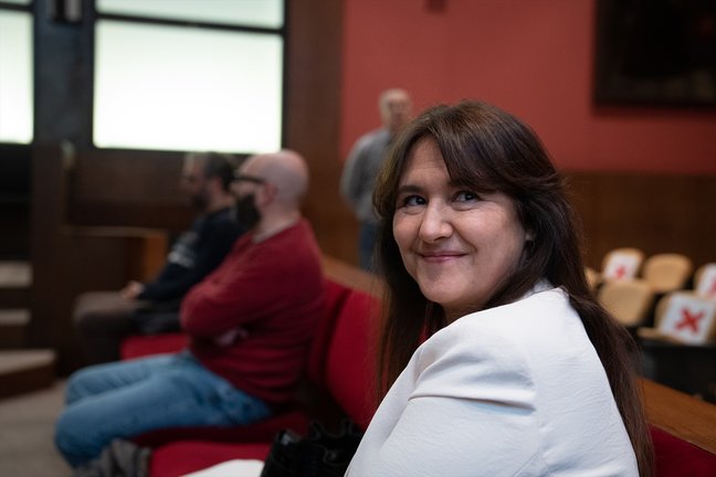 La presidenta de Junts, Laura Borràs, durante un juicio, este viernes. E.P. / D.Zorrakino
