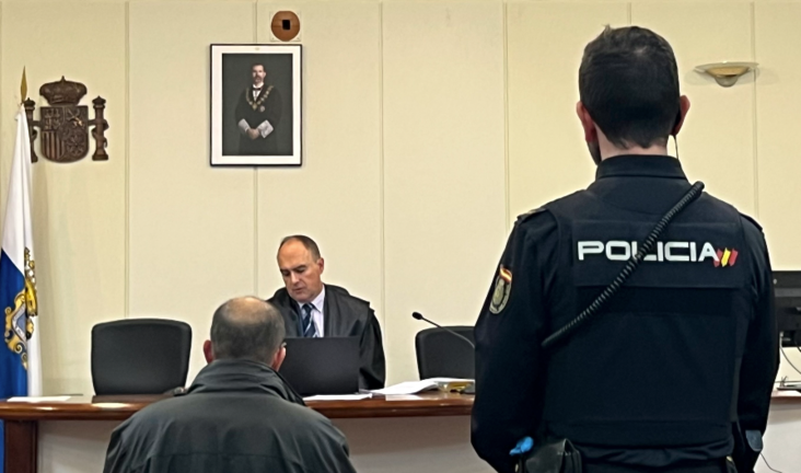 Un momento del juicio contra el hombre que asesinó a su madre en Santander. / ALERTA