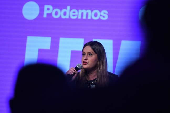 La coportavoz de Unidas Podemos en la Asamblea de Madrid y candidata a la Presidencia regional, Alejandra Jacinto. EP / Fernando Sánchez