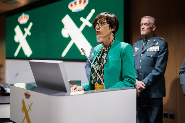 La directora general de la Guardia Civil, María Gámez, ofrece una rueda de prensa para presentar su dimisión al frente del Instituto Armado, en la Dirección General de la Guardia Civil, a 22 de marzo de 2023, en Madrid (España). María Gámez ha presentado