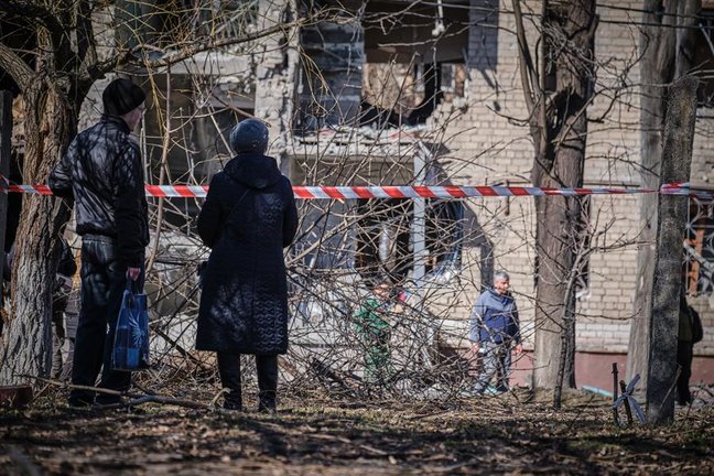 Imagen de los ataques rusos en la ciudad ucraniana de Kramatorsk . EFE / YEVGEN HONCHARENKO