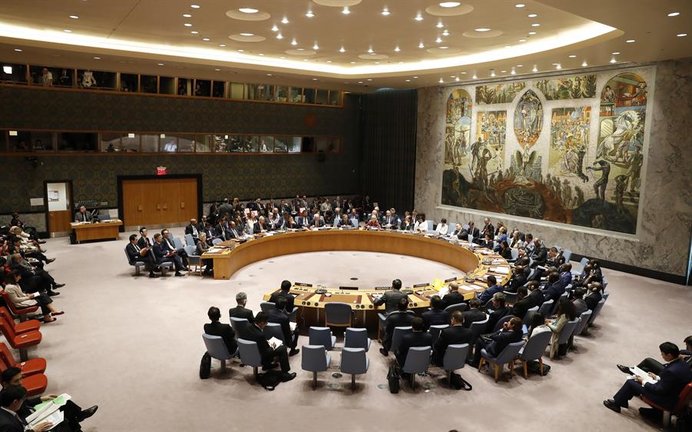 Vista general de una reunión del Consejo de Seguridad de la ONU. EFE / Jason Szenes