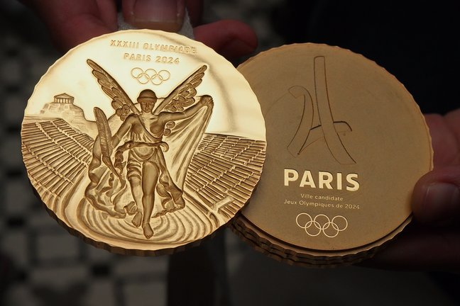 Modelo de las medallas de los Juegos Olímpicos de París de 2024. / CARLOS GARCIA GRANTHON