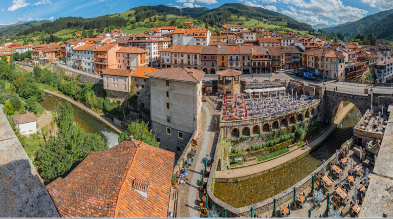 Vista de la localidad de Potes, Cantabria.