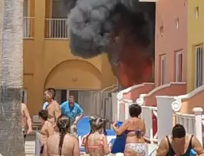 Incendio en un hotel de Roquetas de Mar (Almería). / BP