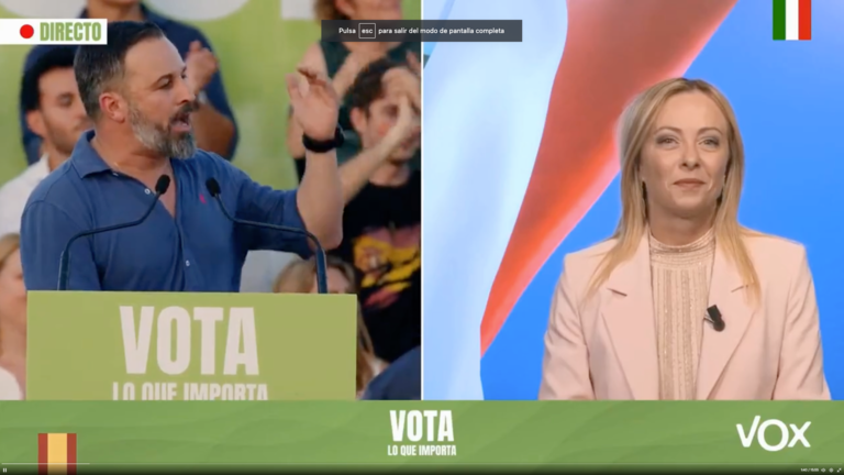 Giorgia Meloni, Primer Ministro de Italia y líder de FratellidItalia en el acto de VOX en Valencia.