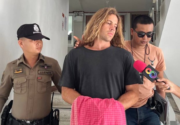 Daniel Sancho entra en prisión en Tailandia por el supuesto asesinato de Edwin Arrieta.EFE/EPA/SOMKEAT RUKSAMAN
