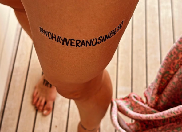 El tatuaje de Jennifer Hermoso en la celebración desde Ibiza. | Instagram