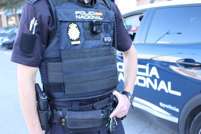 Un agente y un vehículo de la Policía Nacional. / EP