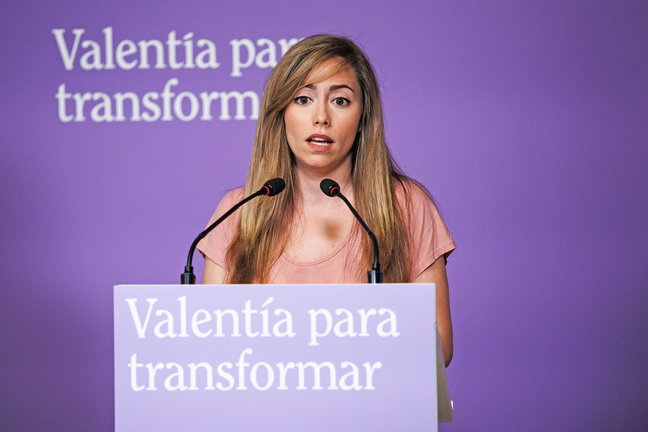 María Teresa Pérez, durante una rueda de prensa. /  Alejandro Martínez Vélez
