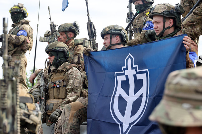 Miembros de la paramilitar Legión Libertad de Rusia. / EP