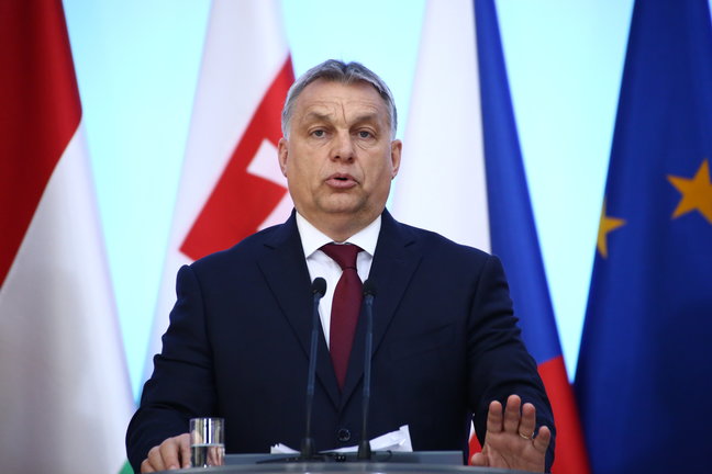 El primer ministro de Hungría, Viktor Orbán, concede una conferencia. / JAKOB RATZ