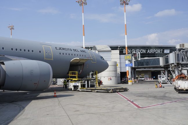 El avión militar que ha viajado a Tel Aviv