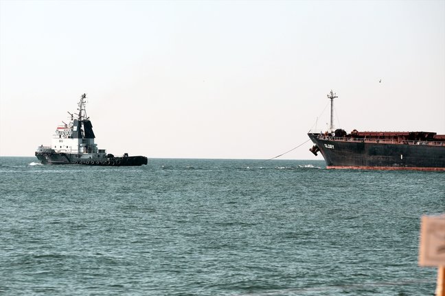 Barcos desde el puerto de Odesa