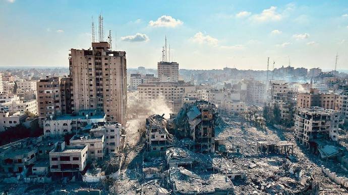 Vista de la situación de la ciudad de Gaza, Israel.