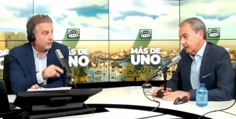 Carlos Alsina y José Luis Rodríguez Zapatero, en 'Más de uno', de Onda Cero.