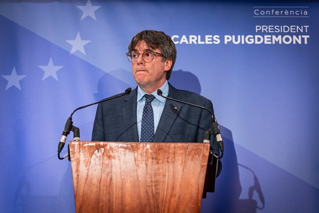 El expresidente de la Generalitat y eurodiputado de Junts, Carles Puigdemont. EP / Archivo