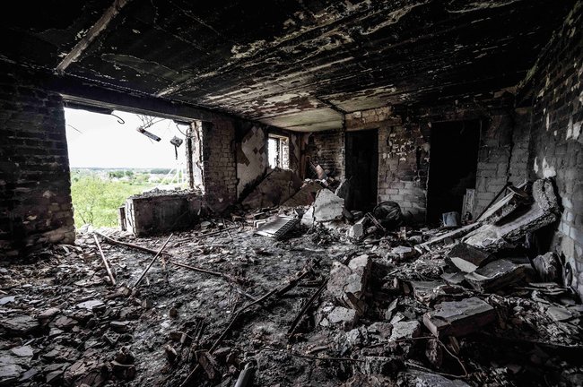 Edificio destruido por los ataques de Rusia contra la localidad de Izium. EP / Archivo
