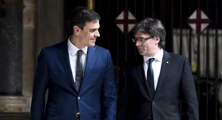 Pedro Sánchez y Puigdemont.
