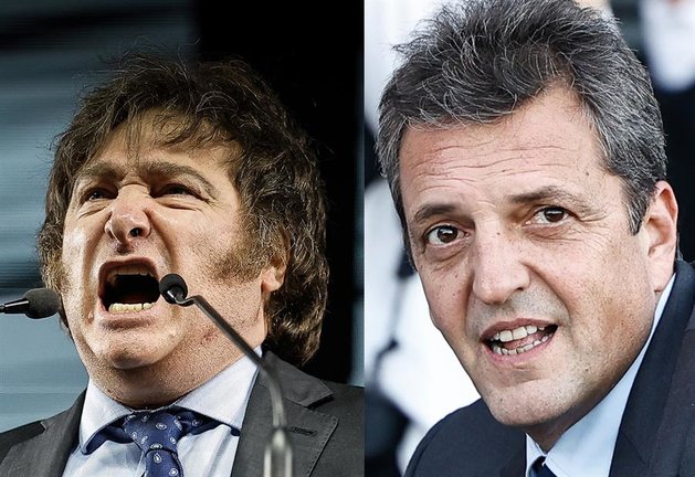 Los candidatos a la presidencia de Argentina, Javier Milei y Sergio Massa. EF / Archivo