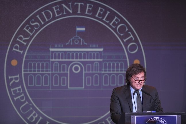 El candidato de la Libertad Avanza, Javier Milei, presidente electo de Argentina
TÉLAM | ALVAREZ JULIAN
20/11/2023