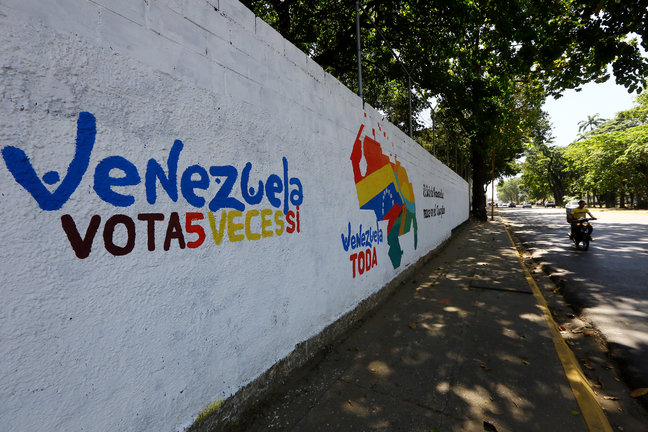 Un mural a favor del Esequibo venezolano. / Juan Carlos Hernandez