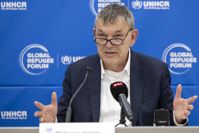 El comisionado de la Agencia de Naciones Unidas para los Refugiados Palestinos (UNRWA), Philippe Lazzarini. EFE/EPA/Martial Trezzini