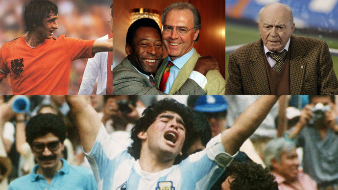 Di Stéfano, Pelé, Beckenbauer, Cruyff y Maradona. / aee