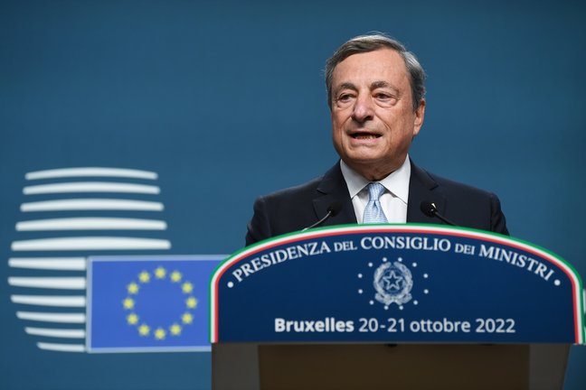 Mario Draghi durante una rueda de prensa. EP