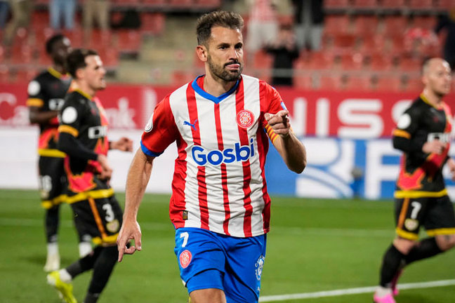 El delantero uruguayo del Girona, Cristhian Stuani. EFE / David Borrat.