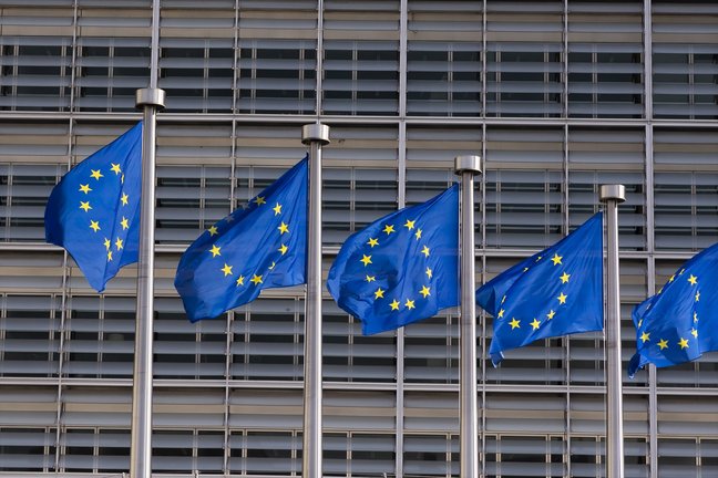 Banderas de la Unión Europea en Bruselas. EP / Vincent Isore