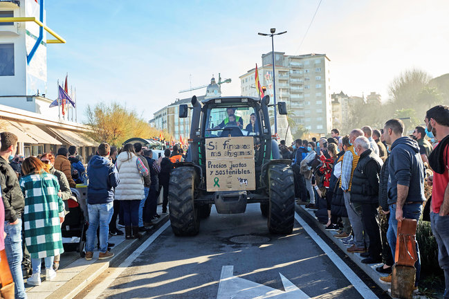 Una protesta con tractores celebrada en Santander en 2021. / Alerta