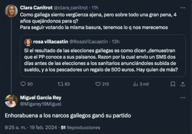 El tuit del concejal del PSOE de Leganés Miguel García Rey.