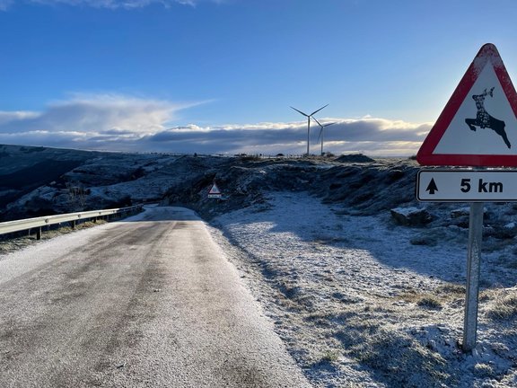Imagina una serena carretera que se extiende a través de un tranquilo paisaje invernal en Rocamundo/La Lora, Cantabria. / Carlos Lora